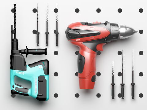  电钻 冲击钻3d模型 