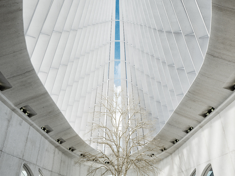  现代个性大堂博物馆3d模型 