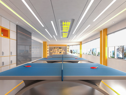  乒乓球室3d模型 