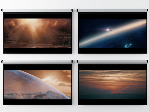  投影幕布3d模型 