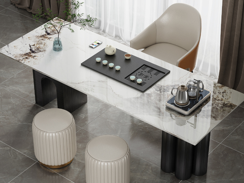 岩板茶台 泡茶桌3d模型