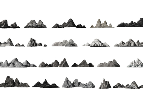  景观石 假山石 雪浪石 假石3d模型 