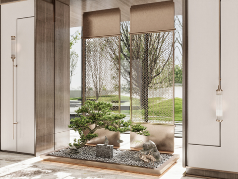  景观小品 松树造景3d模型 