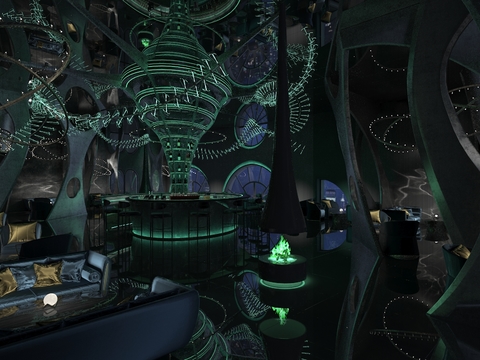  现代酒吧3d模型 