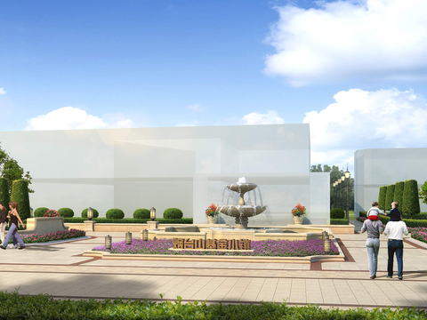  欧式广场景观psd 