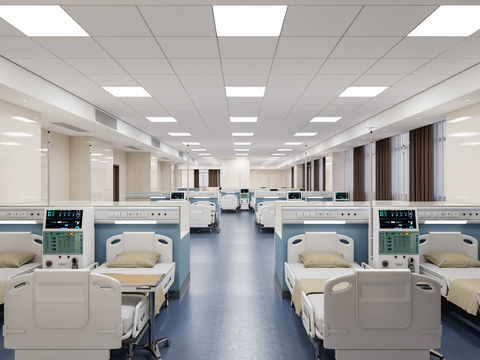  医院透析室3d模型 