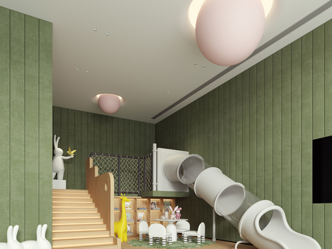  现代儿童游乐区3d模型 