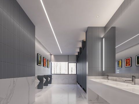  公共卫生间 公厕3d模型 