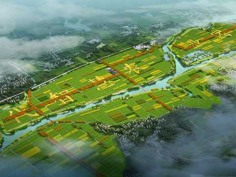  现代园林鸟瞰psd 