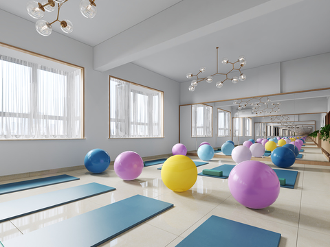  瑜伽室3d模型 