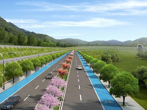  公路道路景观psd 