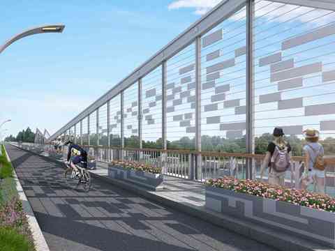  现代道路桥梁景观psd 