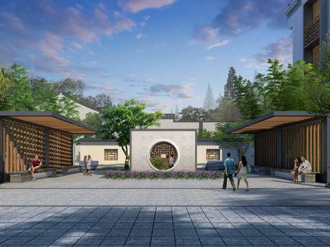  现代公园景观psd 