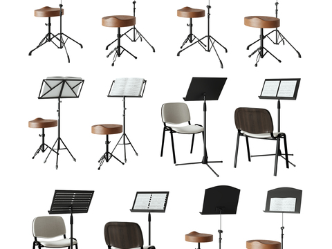  乐谱架 指挥架 演奏架3d模型 