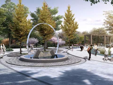  现代公园景观psd 