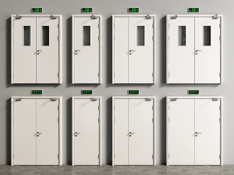  消防门 防火门 安全门 安全出口3d模型 