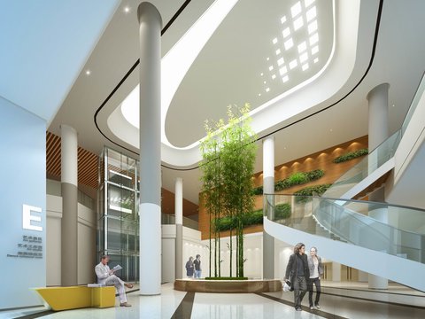  现代艺术学院大厅3d模型 