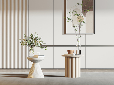 现代边几圆几3d模型