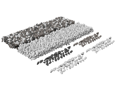  鹅卵石 碎石子3d模型 