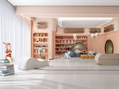  北欧幼儿园娱乐区3d模型 