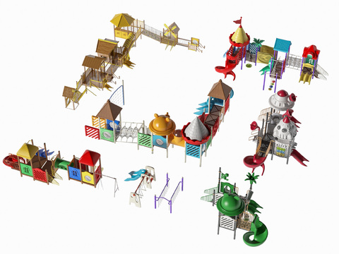  游乐设备 滑梯3d模型 