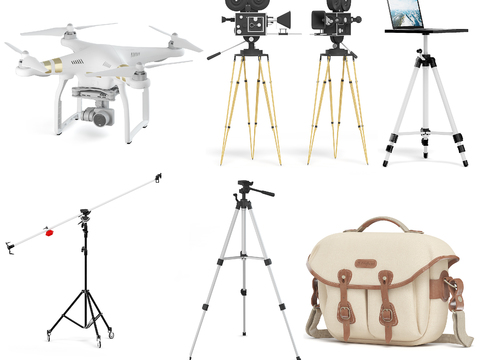  现代摄影器材设备3d模型 