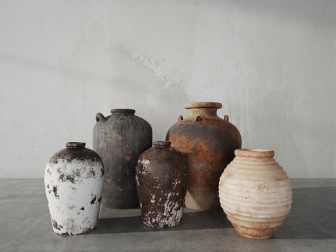  现代陶瓷陶罐3d模型 