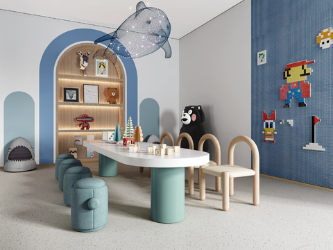  现代幼儿园儿童娱乐室3d模型 