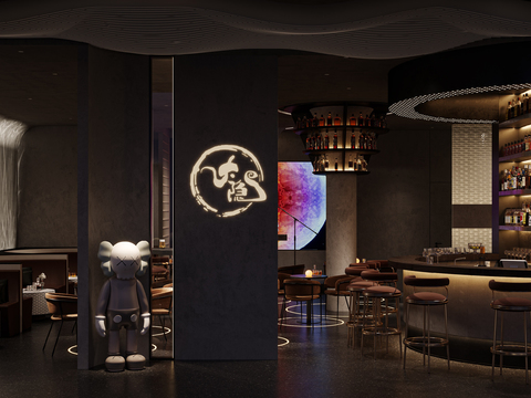  现代清吧酒吧3d模型 