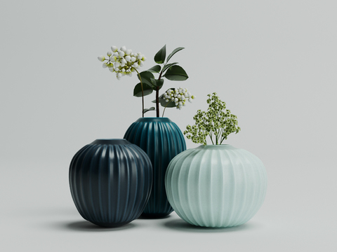  现代花瓶器皿3d模型 