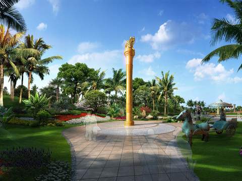  现代公园园林景观psd 