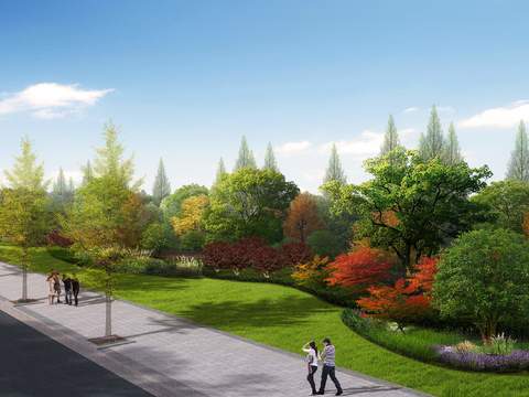  现代公园景观psd 