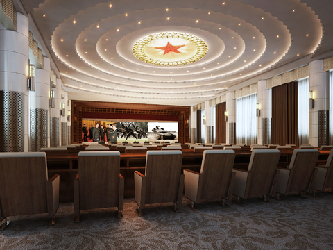  政府报告厅 党政会议3d模型 