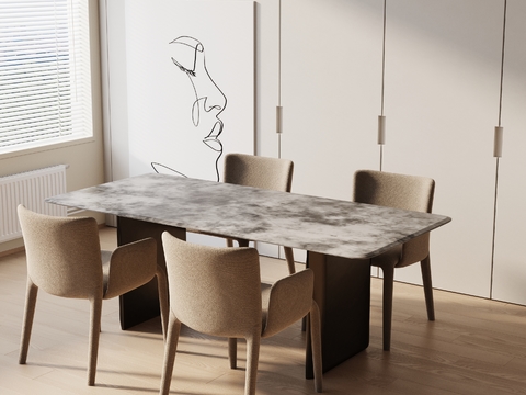 现代餐桌椅3d模型