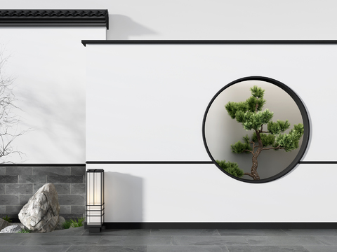  新中式园林景观小品3d模型 