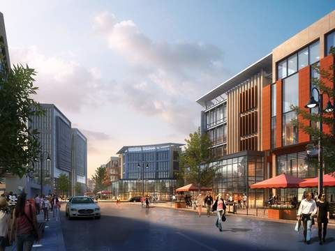  现代商业街步行街psd 