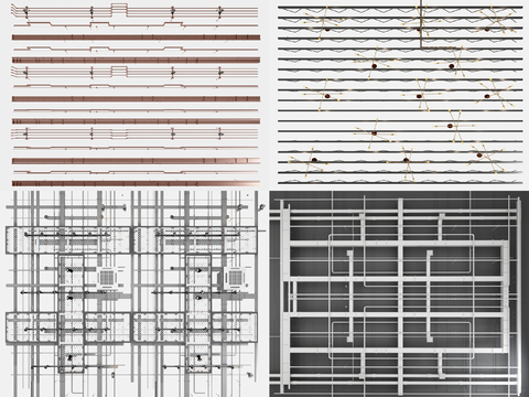  工业风金属管道通风口消防烟感器组合3d模型 