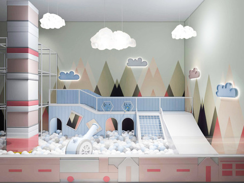  现代波波池儿童乐园3d模型 