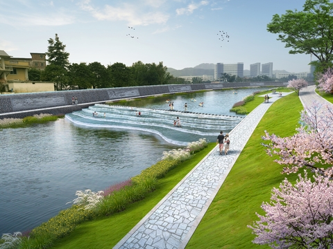  现代公园园林psd 