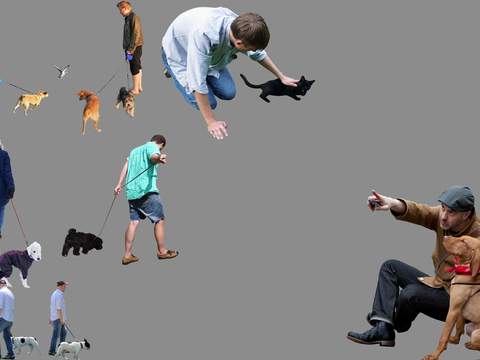  现代动物人物psd 