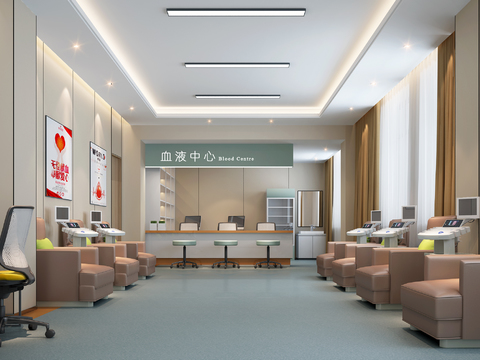  现代医院血液中心3d模型 