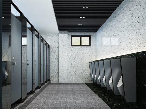  现代公共卫生间3d模型 