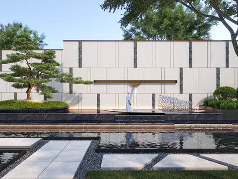  园林水景3d模型 