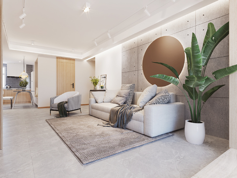  北欧公寓客厅餐厅书房女儿房榻榻米书房3d模型 