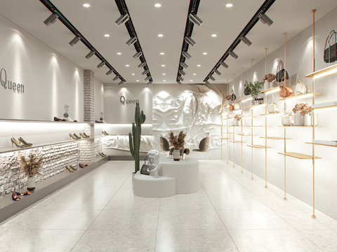  现代鞋店包店3d模型 