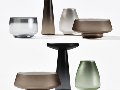  现代花瓶  柱状花瓶3d模型 