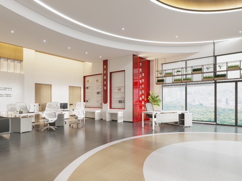  现代政府社区办公室3d模型 