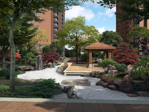  现代公园园林凉亭 亭子psd 