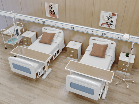  病房 病床 护理床3d模型 