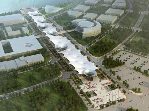  现代建筑园林景观psd 